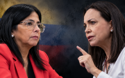 Delcy Rodríguez es la actual presidenta interina de Venezuela y María Corina Machado es premio Nobel de la Paz 2025.