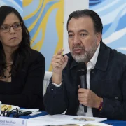 Pabel Muñoz mantuvo un conversatorio con medios de comunicación el 23 de abril de 2026.