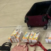 La Policía encontró varias bolsas plásticas con cajas de tintes y productos para el cuidado del cabello.