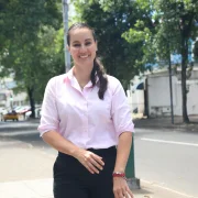 Carla Larrea, precandidata a la alcaldía de Quito por el movimiento CREO.