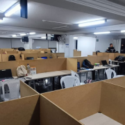 Oficina donde funcionaba un call center de extorsión.