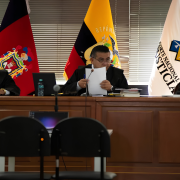 Tribunal de la Corte Nacional durante la audiencia del caso Sinohydro.