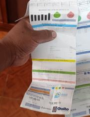 Un residente de Pomasqui reportó que en enero pagó 57 dólares por la planilla de agua en Quito, pero la de febrero aumentó a más de 80 dólares por la tasa de recolección de basura.