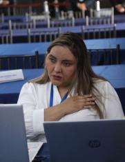 La asambleísta de la Revolución Ciudadana Mabel Méndez participó en la sesión de este 18 de marzo de 2026.