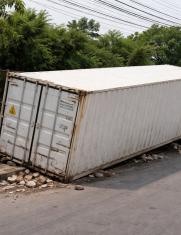 Contenedor caído en el norte de Guayaquil