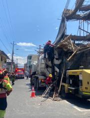 colapso de una vivienda en Tumbaco