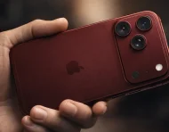 Supuesta filtración del iPhone 18 Pro Max revela un diseño robusto con triple cámara y acabado en tono rojo oscuro metálico.