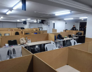 Oficina donde funcionaba un call center de extorsión.