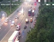 Personal de la CTE atendió el siniestro registrado en la vía Perimetral de Guayaquil.