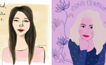 Ilustraciones sobre Ingrid Escamilla, víctima de femicidio en México. Febrero 2020. Cortesía.