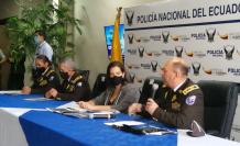 María Paula Romo, ministra de Gobierno, en rueda de prensa en Guayaquil.