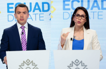Daniel Noboa y Luisa González en el debate de segunda vuelta por las Elecciones Presidenciales 2023