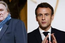 Gérard Depardieu y Emmanuel Macron