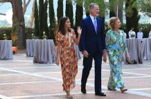 Letizia, Felipe y Sofía durante la recepción de aniversario de la Declaración de Intenciones del rey