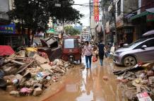 Fotografia de los danos causados por las inundaciones en China.