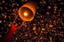 Festival Tailandia globo de los deseos