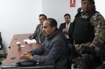 Álex Bravo en la audiencia judicial por la red de corrupción en Petroecuador realizada el 15 de febrero de 2017. 