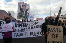 Sectores sociales marchan hoy, 16 de julio, en el centro de Quito.