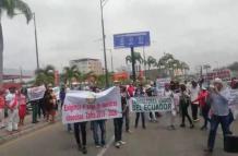El lunes, cañicultores protestaron en Guayaquil.