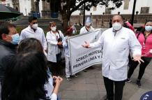 Odontólogos- protesta- vacuna