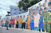 El mural ‘Primera Línea Guayaquil’, de Juan Pablo Toral.