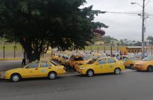 plantón de taxistas
