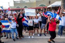 Manifestación en Cuba por la libertad.