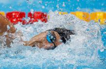 Tomás Peribonio de Ecuador compite en 200m estilo de natación durante los Juegos Olímpicos 2020, este miércoles en el Centro Acuático de Tokio (Japón).
