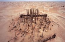 Imagen aérea del cementerio de Xiaohe.