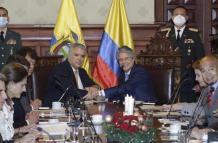 Reunión entre los presidentes Guillermo Lasso e Iván Duque.