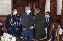 Respaldo. En enero, el presidente Guillermo Lasso recibió a Santiago Olmedo en el Palacio de Gobierno.