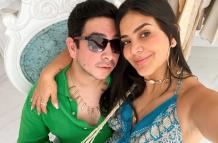 La presentadora Michela con su novio Emilio Terán.