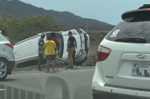 Imagen del accidente en la Vía Guayaquil - Santa Elena.
