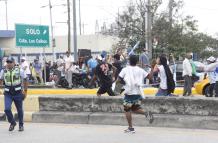 Incidente. Hubo enfrentamientos entre simpatizantes del PSC y de la Revolución Ciudadana.