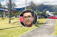 En un parque de Quito fue hallado el cuerpo de Gonzalo López (círculo).