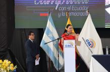 La presidenta del CNE, Diana Atamaint.