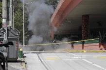 Explosión controlada de un artefacto explosivo en el puente de Guajalo al sur de Quito
