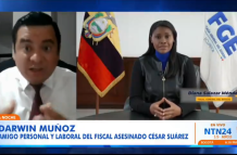 Transmisión del canal NTN 24 con la participación del fiscal Darwin Muñoz