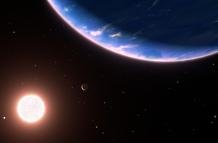 Concepción artística del exoplaneta GJ 9827d, el más pequeño en cuya atmósfera se ha detectado vapor de agua.