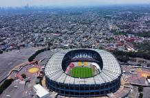 Fotografía de archivo aérea con un dron del estadio Azteca en la Ciudad de México (México).