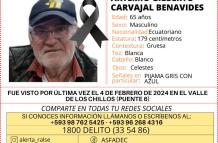 La Asfadec agradeció a quienes difundieron los mensajes sobre la búsqueda del ciudadano Artemio Carvajal, reportado como desaparecido.