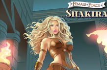 Fotografía cedida por TidalWave Productions donde se muestra la portada del cómic dedicado a la cantante colombiana Shakira por la serie 'Female Force'