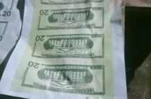 Evidencia billetes falsos
