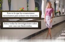 La esposa del presidente de Ecuador se pronuncia sobre su proyecto inmobiliario en Olón.