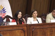 Pamela Aguirre intentó que Ronny Aleaga comparezca en la Comisión de Fiscalización, cuando intervenía la fiscal Diana Salazar.