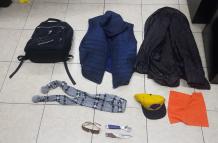 Evidencias encontradas en poder del aprehendido.