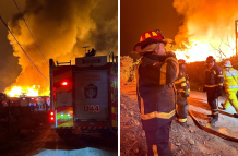 80 bomberos se encuentran atendiendo la emergencia en la fábrica de la vía a Daule.
