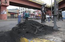 Protestas en contra de eliminación de subsidios de combustibles en Quito.