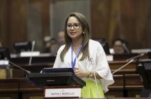 La asambleísta Nataly Morillo deja la bancada de Construye. Asegura que notificó la decisión a María Paula Romo.