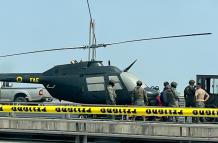 Helicóptero en Puente de La Unidad Nacional